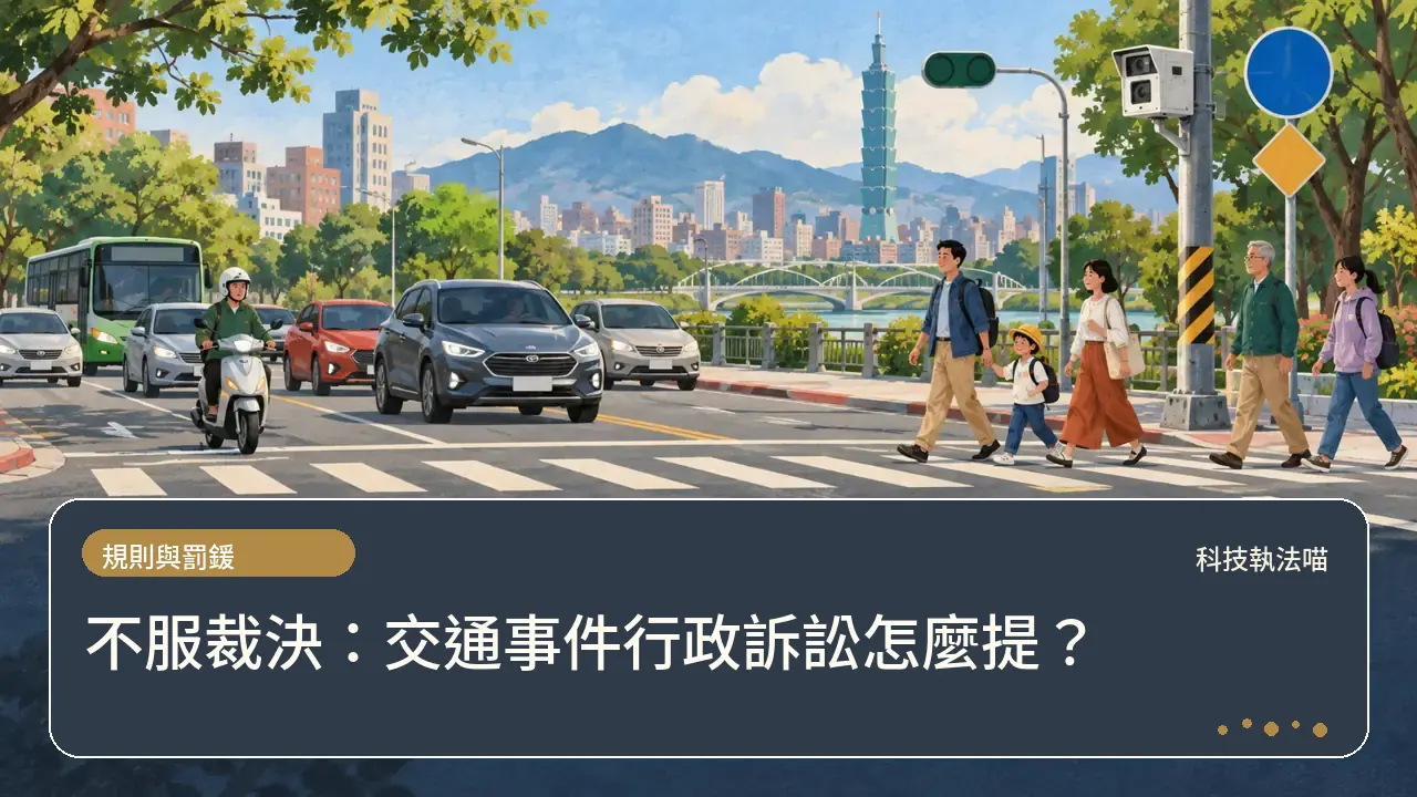 不服裁決:交通事件行政訴訟怎麼提?主題插畫