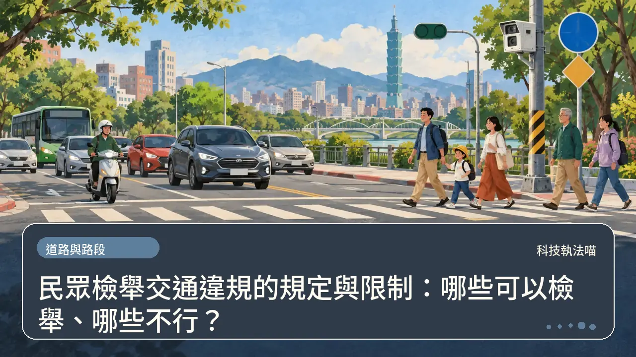 民眾檢舉交通違規的規定與限制:哪些可以檢舉、哪些不行?主題插畫