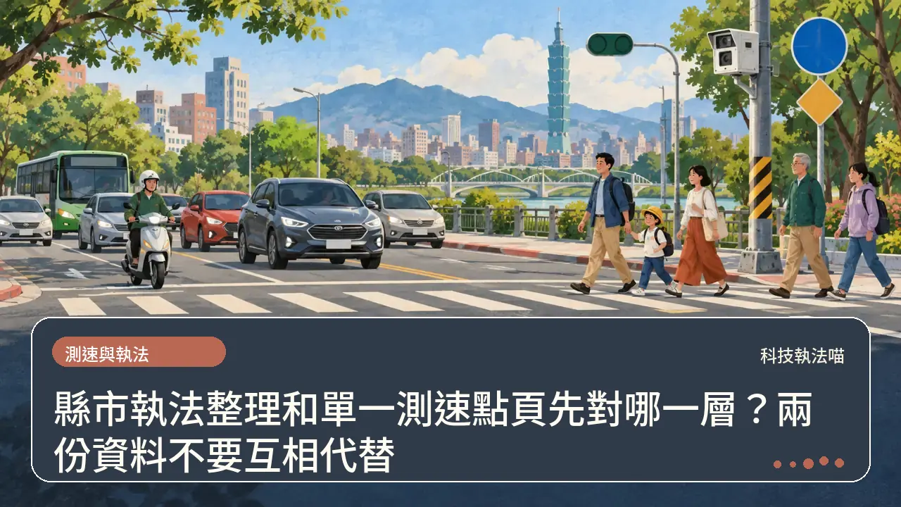縣市執法整理和單一測速點頁先對哪一層?兩份資料不要互相代替主題插畫