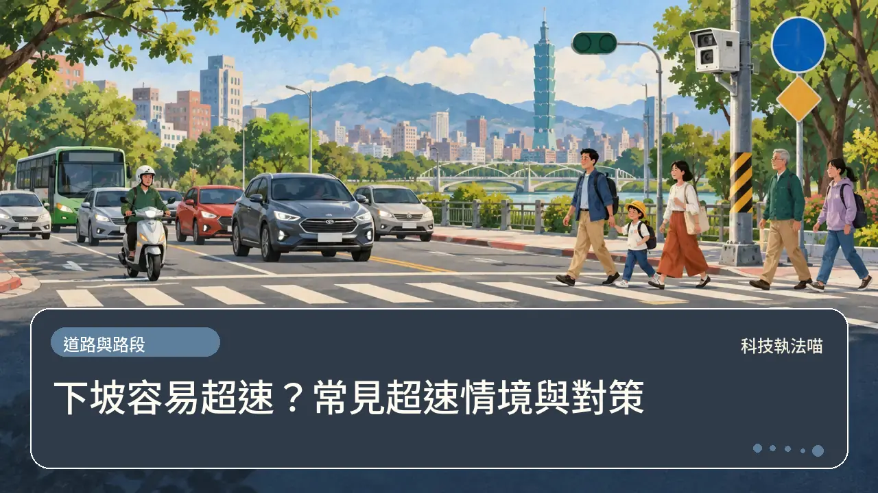 下坡容易超速？常見超速情境與對策主題插畫