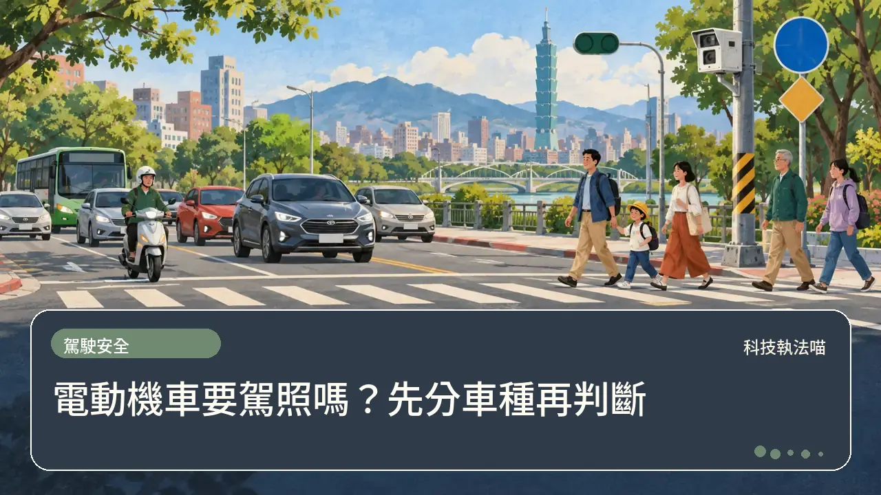 電動機車要駕照嗎?先分車種再判斷主題插畫