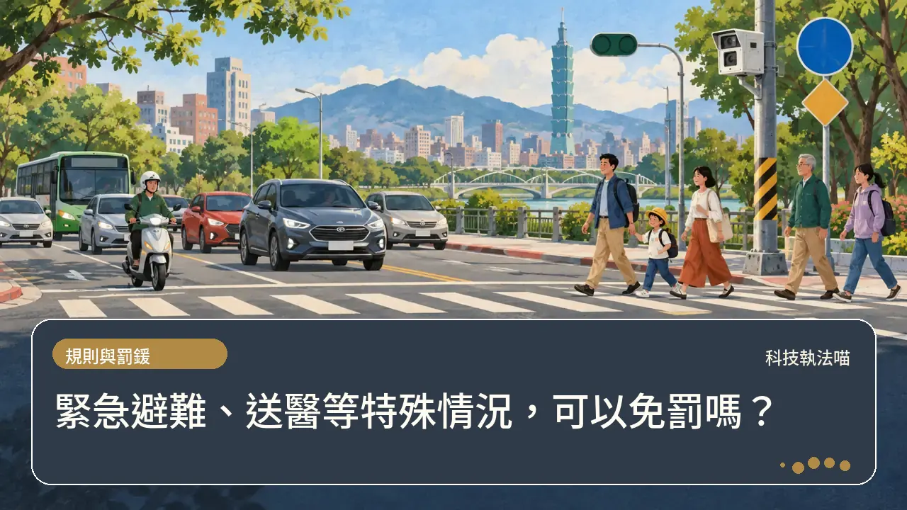 緊急避難、送醫等特殊情況,可以免罰嗎?主題插畫