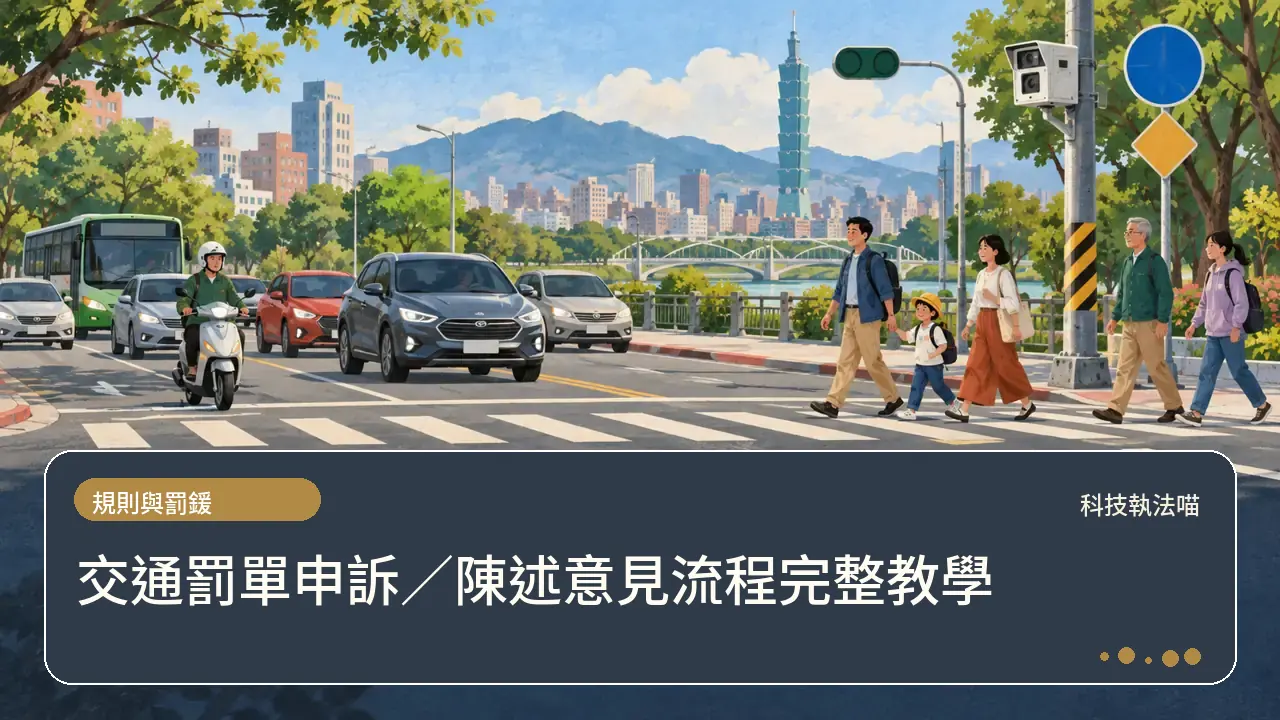 交通罰單申訴/陳述意見流程完整教學主題插畫