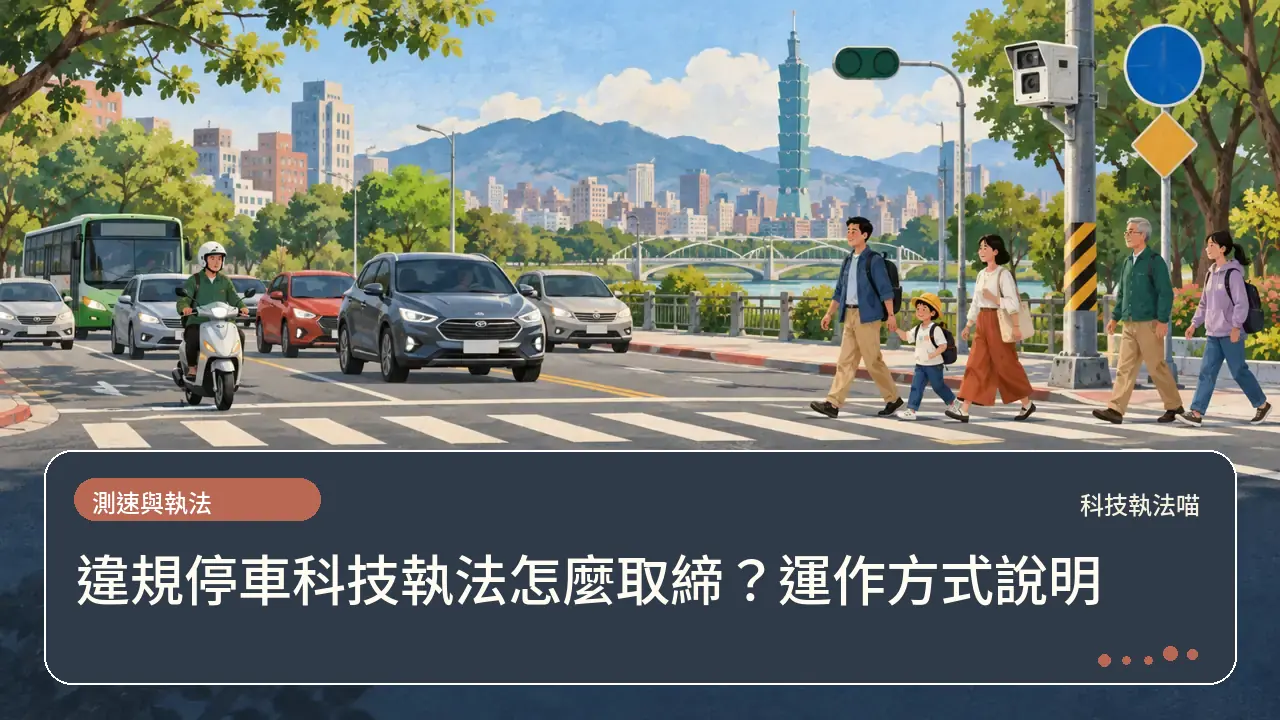 違規停車科技執法怎麼取締？運作方式說明主題插畫