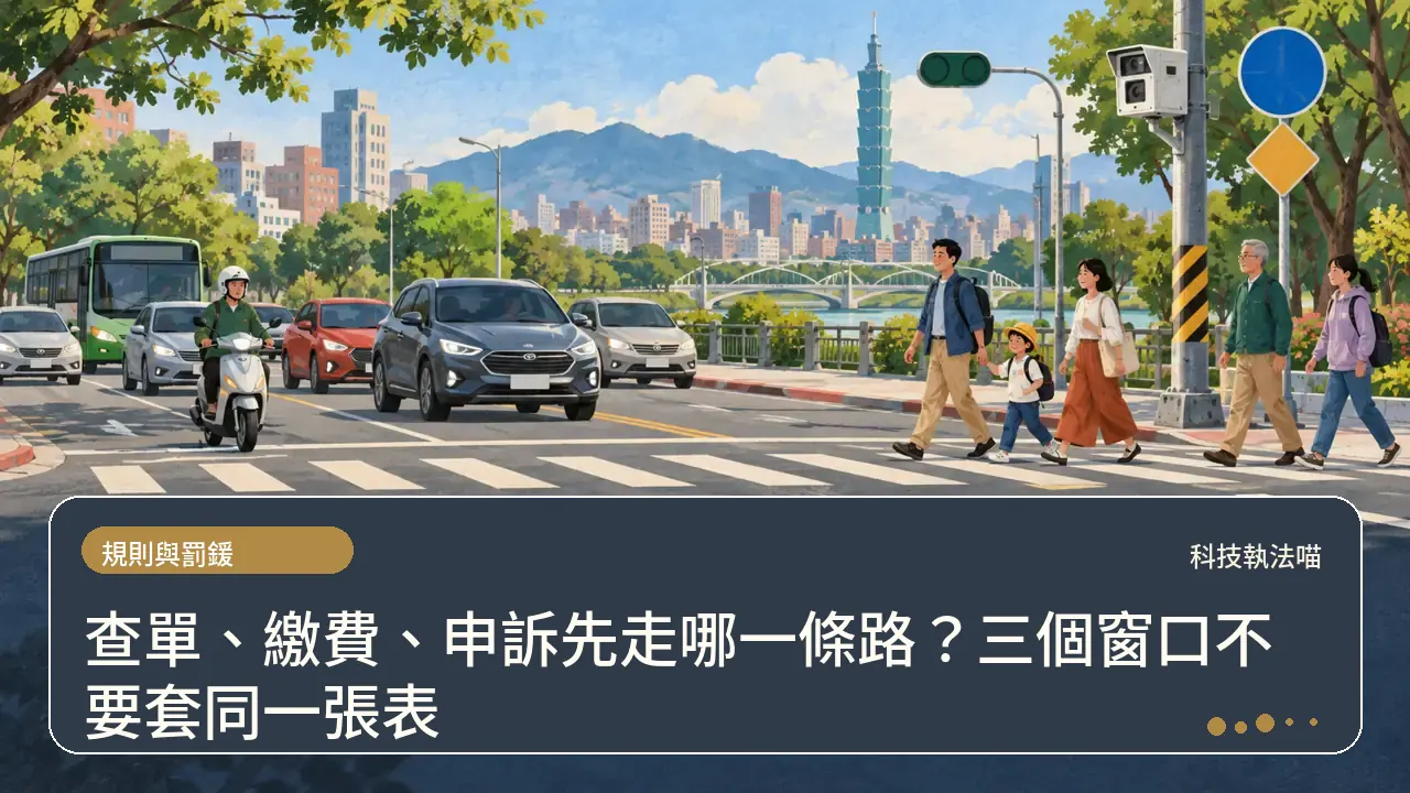 查單、繳費、申訴先走哪一條路?三個窗口不要套同一張表主題插畫