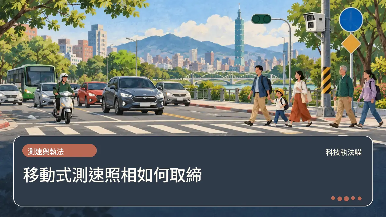 移動式測速照相如何取締主題插畫