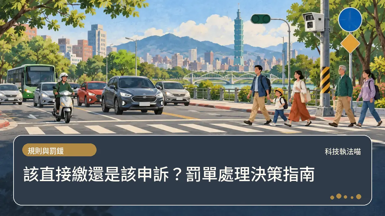 該直接繳還是該申訴?罰單處理決策指南主題插畫
