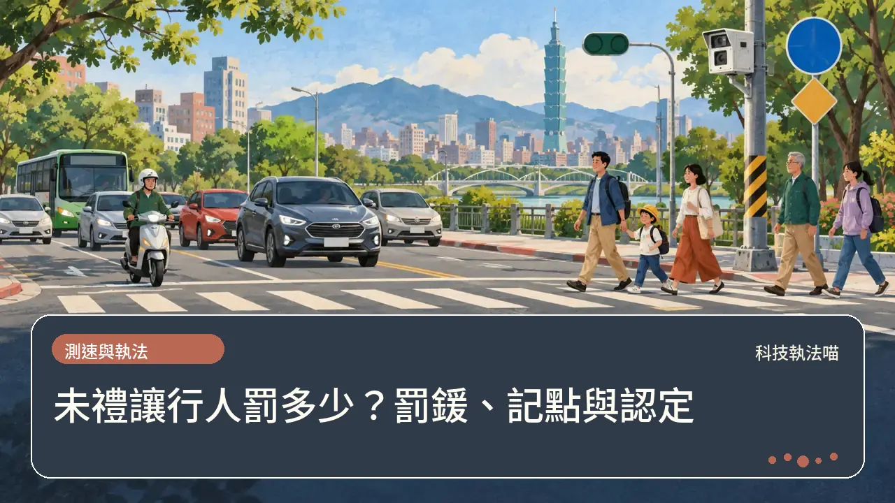 未禮讓行人罰多少?罰鍰、記點與認定主題插畫