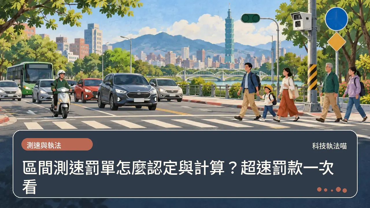 區間測速罰單怎麼認定與計算？超速罰款一次看主題插畫