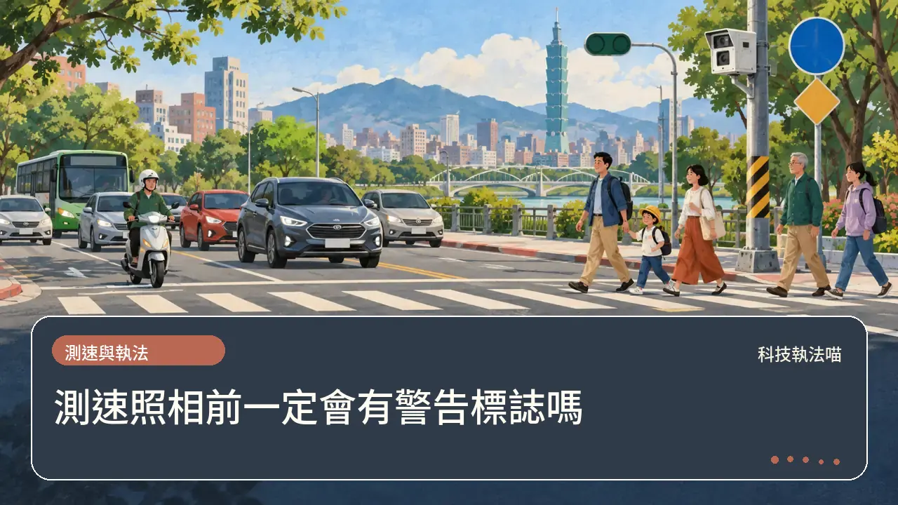 測速照相前一定會有警告標誌嗎主題插畫