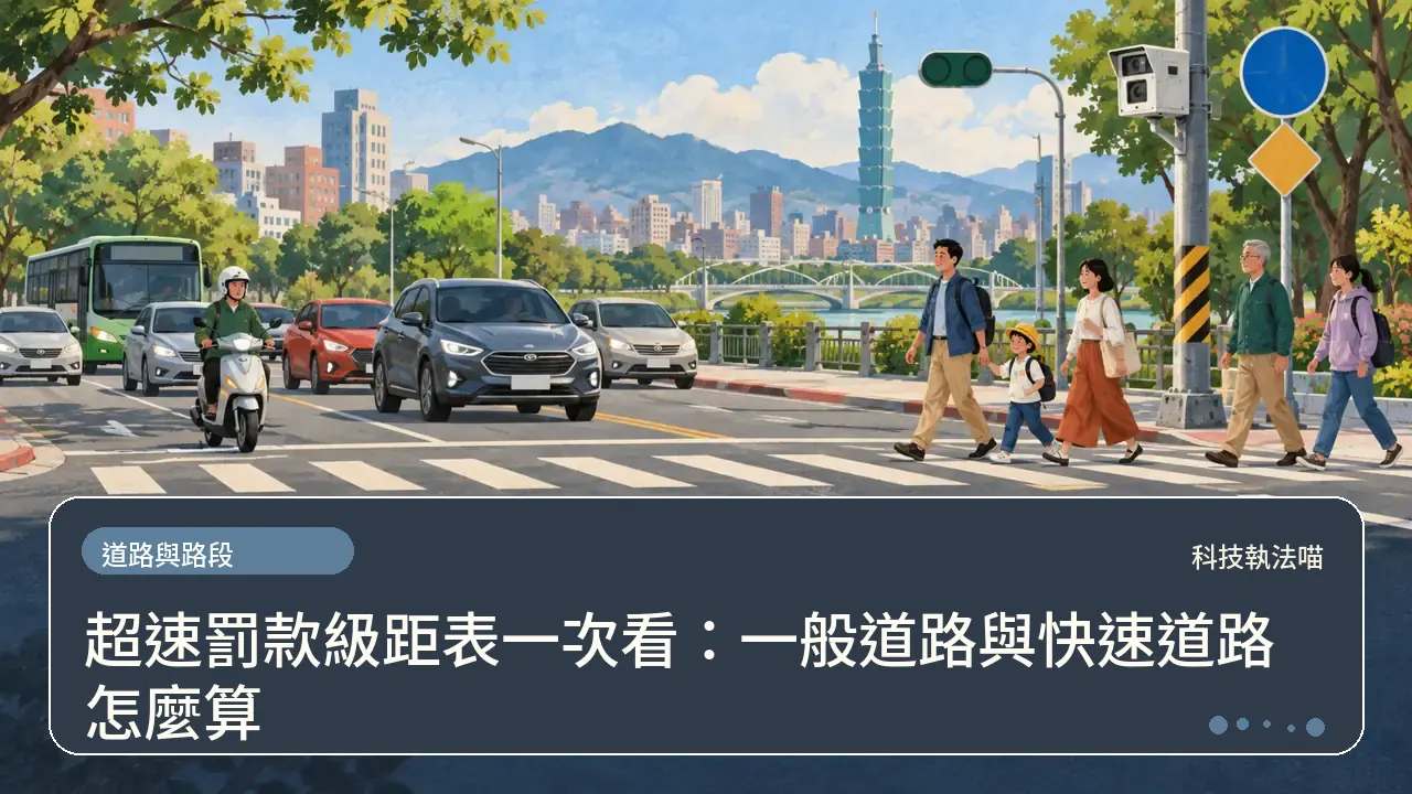 超速罰款級距表一次看:一般道路與快速道路怎麼算主題插畫