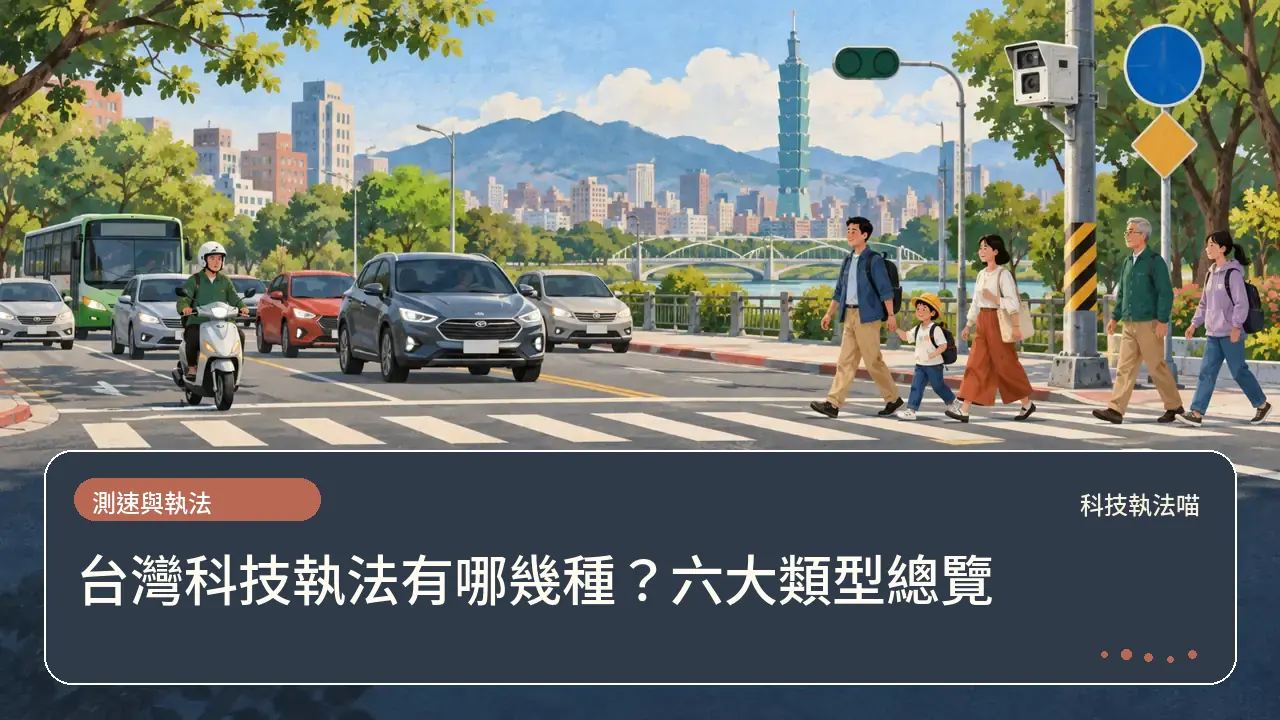 台灣科技執法有哪幾種?六大類型總覽主題插畫