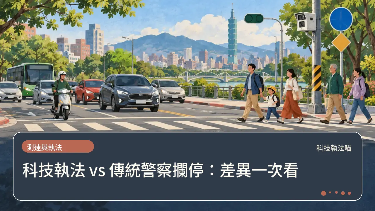 科技執法 vs 傳統警察攔停：差異一次看主題插畫