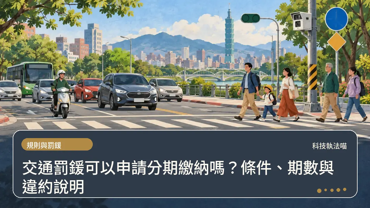 交通罰鍰可以申請分期繳納嗎?條件、期數與違約說明主題插畫